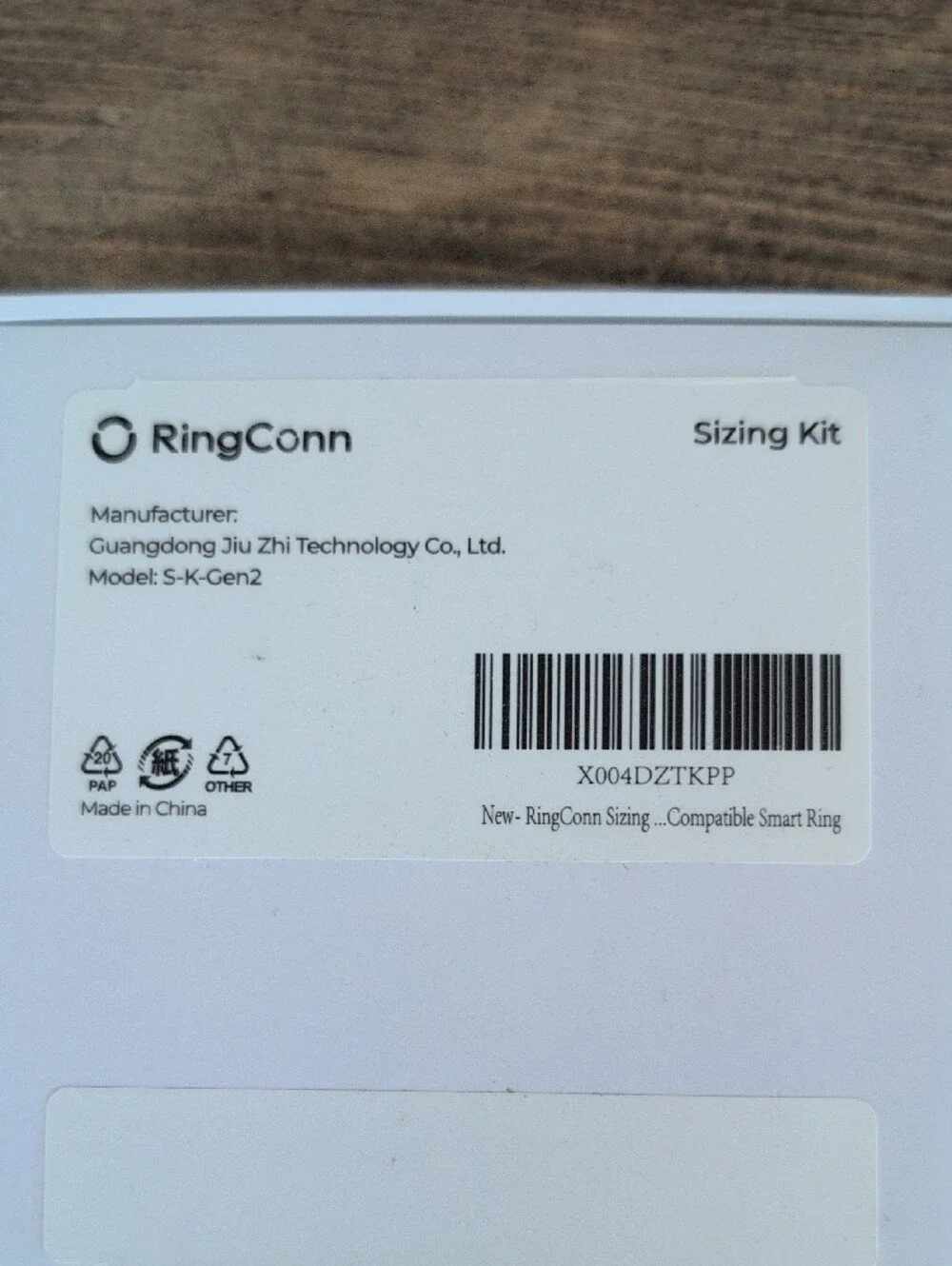 Ring Conn Gen 2 Smart Ring Sizing Kit